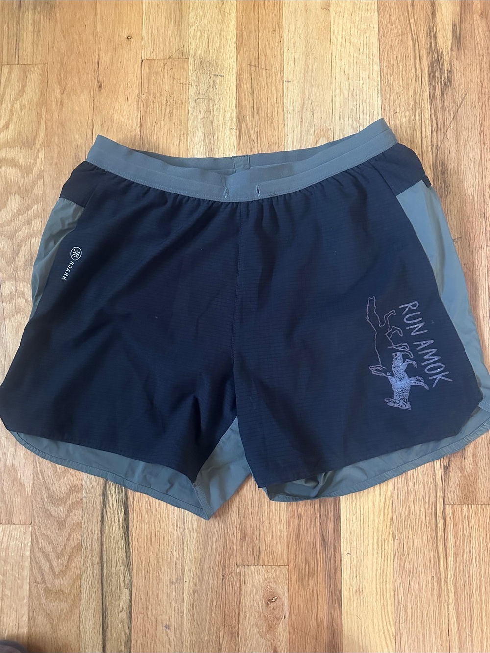 Roark Black and Olive Shorts with Orange Drawcord